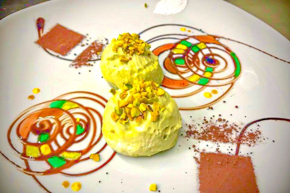 gelato al pistacchio del ristorante La Tacchinella cucina tipica teramana abruzzese a Canzano