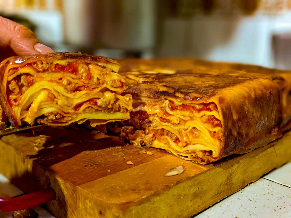 Timballo teramano preparato dal Ristorante la Tacchinella di Canzano